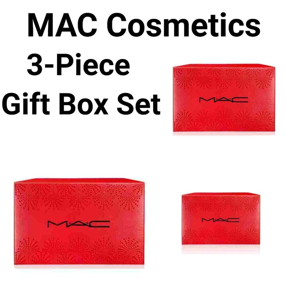 🆕MAC Cosmetics 3-Piece Red Gift Box Set
